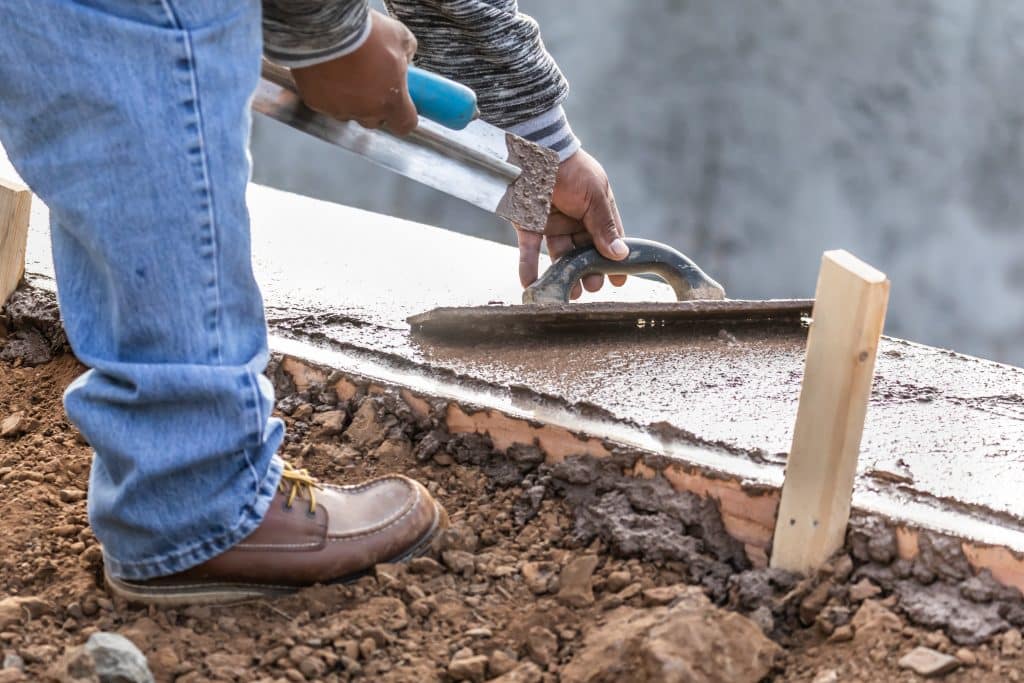 concrete contractor at construction work site
