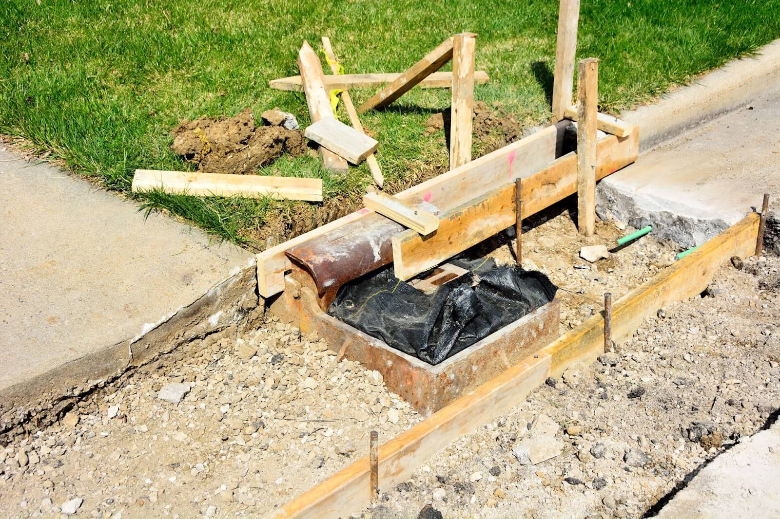 Construction of new curb and gutter